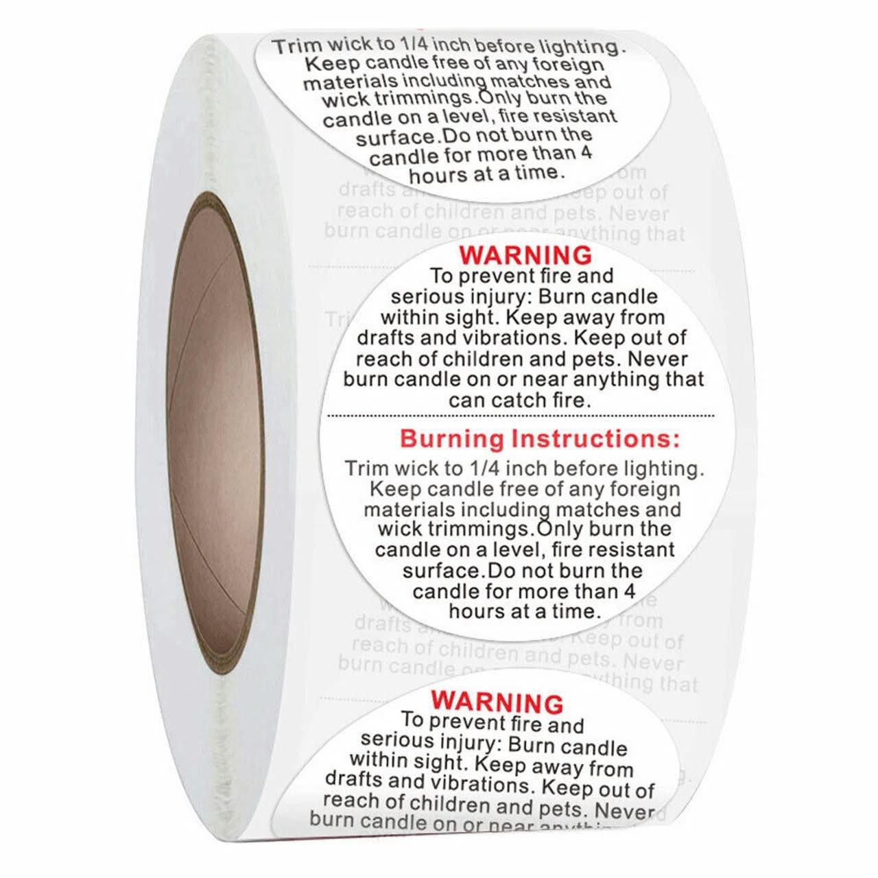 Candle Warning Labels - Small
